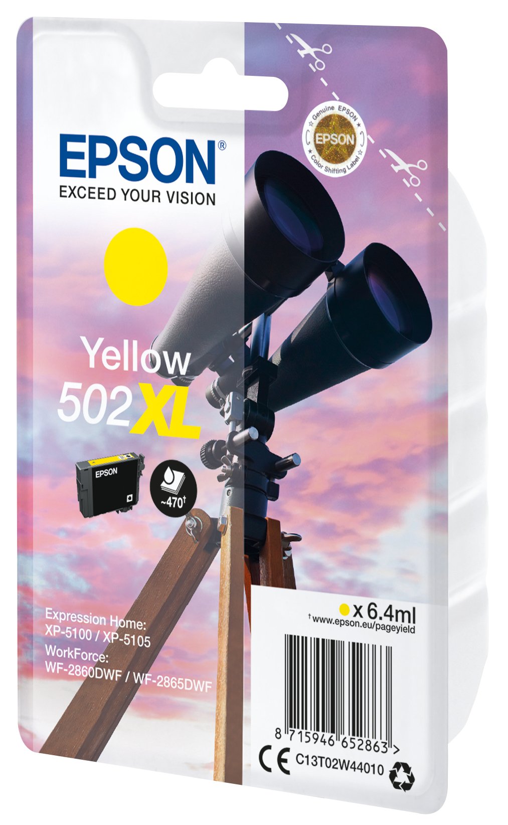 Binoculars Singlepack Yellow Xlsupl 502xl Ink 6.4 Ml Para Expression Home Xp-5100, Workforce Wf-2860