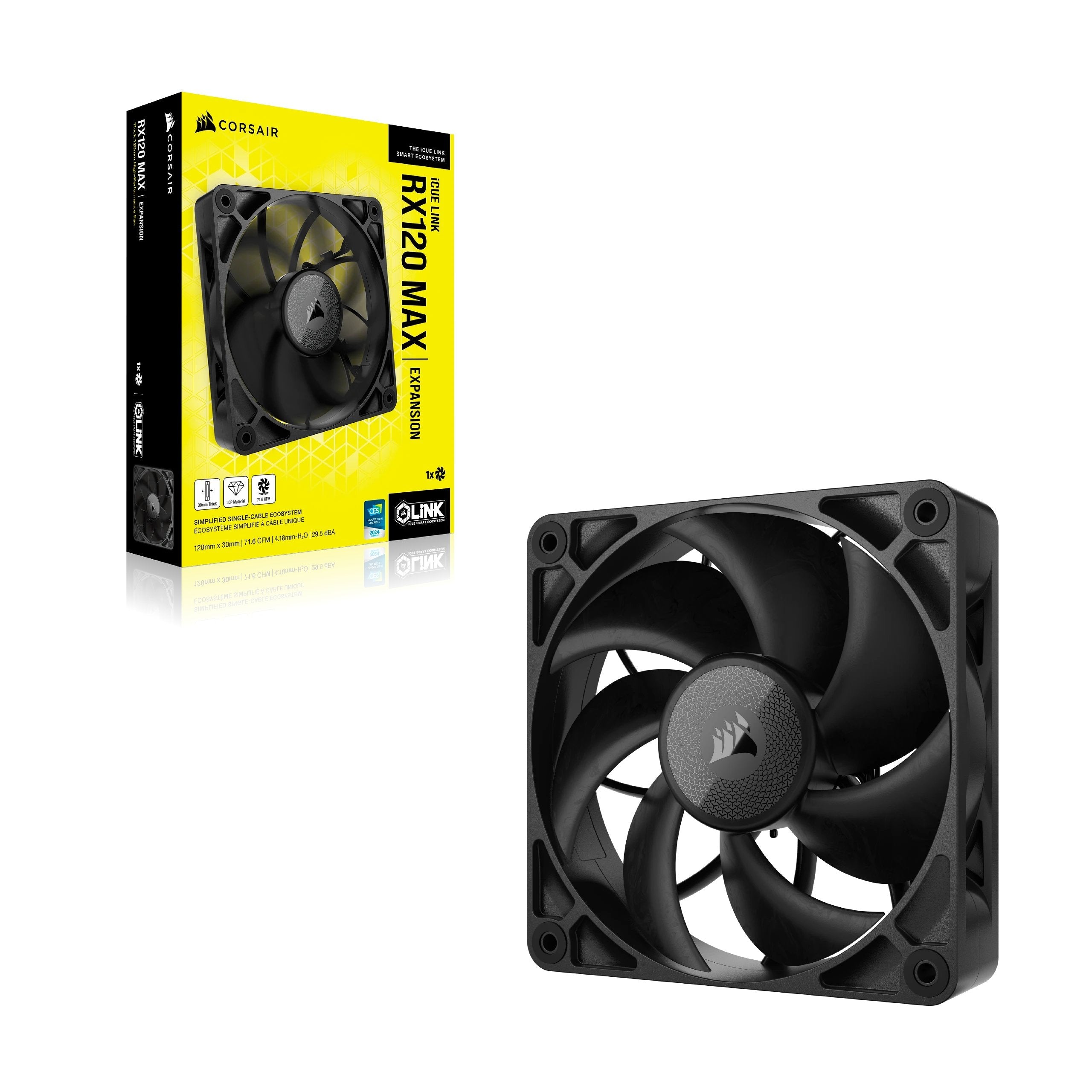 EAN 0840006683049 - Corsair iCUE LINK RX120 MAX Carcasa del ordenador Ventilador 12 cm Negro 1 pieza(s) imagen 3