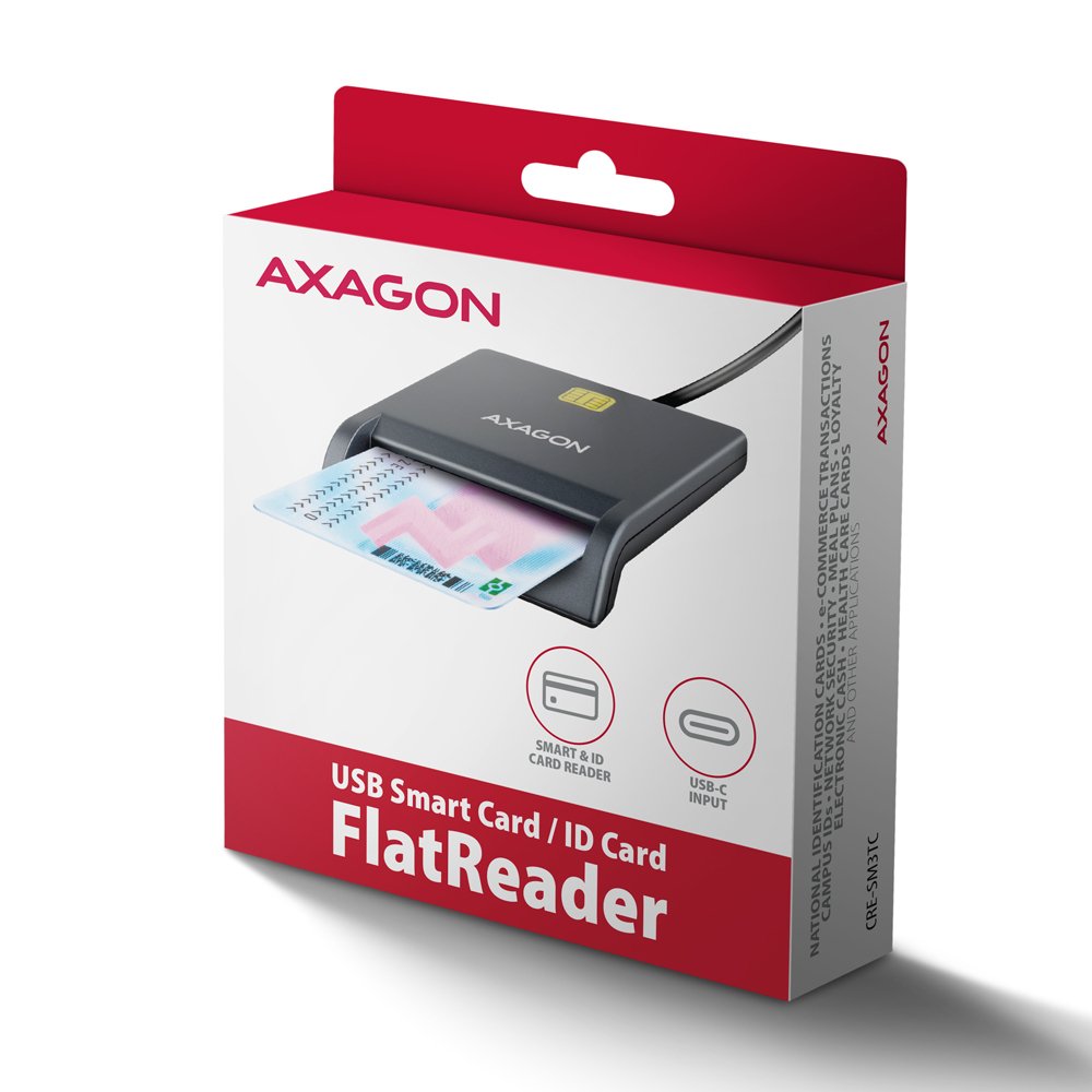 EAN 8595247908841 - Axagon CRE-SM3TC lector de tarjeta inteligente USB USB 2.0 Type-C Gris imagen 6