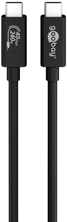 Cable De 0,70m Usb 4 G3x2 40gbps Pd240w Usb-C Macho A Usb-C Macho Negro Video 8k@60hz Datos Y Carga