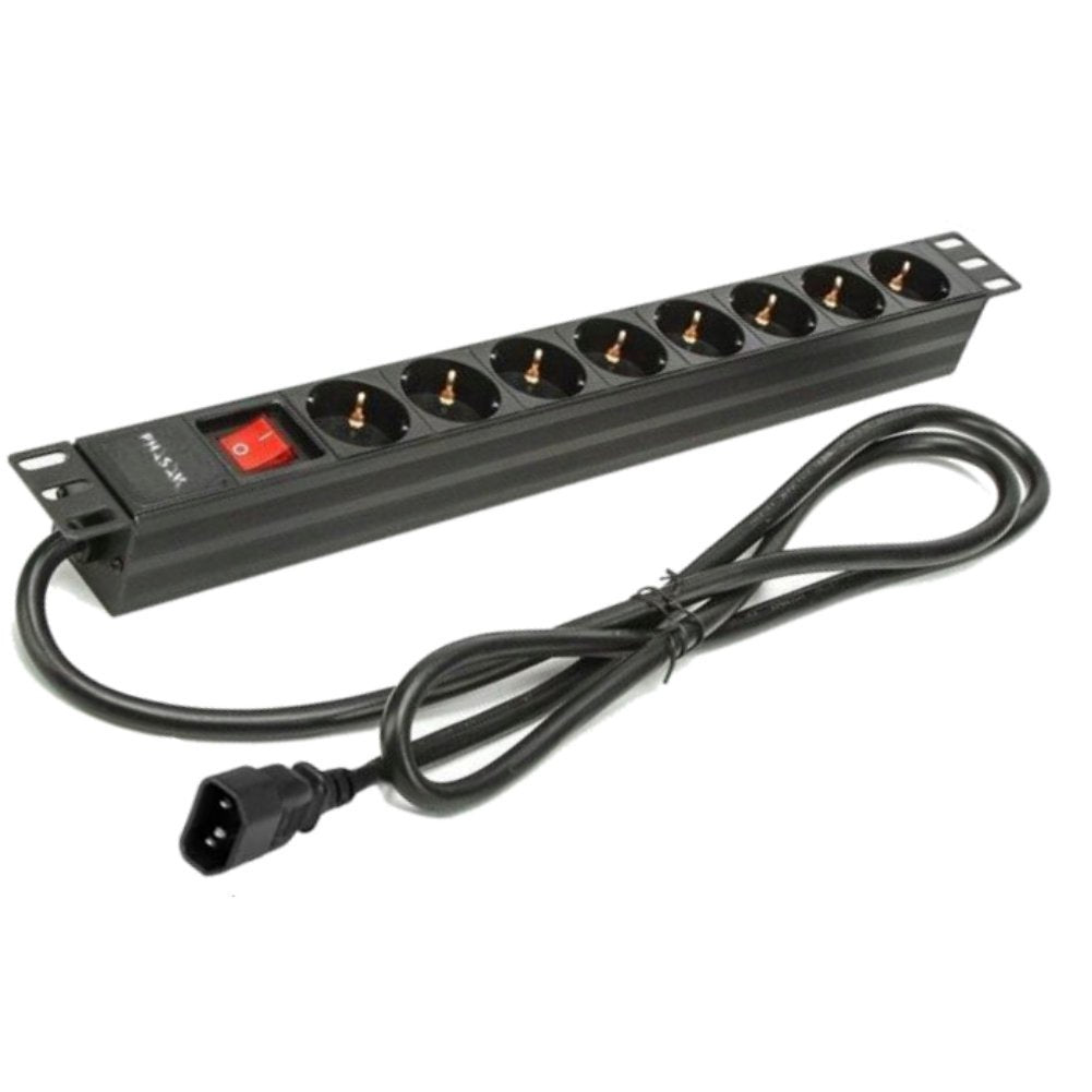 Regleta Con Interruptor Phasak Bns 3535 8 Tomas De Corriente Cable 2m Negro