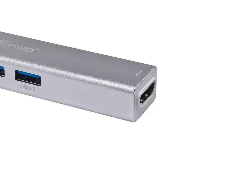 Adaptador Usb-C 5en1 Equip Hdmi 3 Puertos Usb 3.0 Lector De Tarjetas