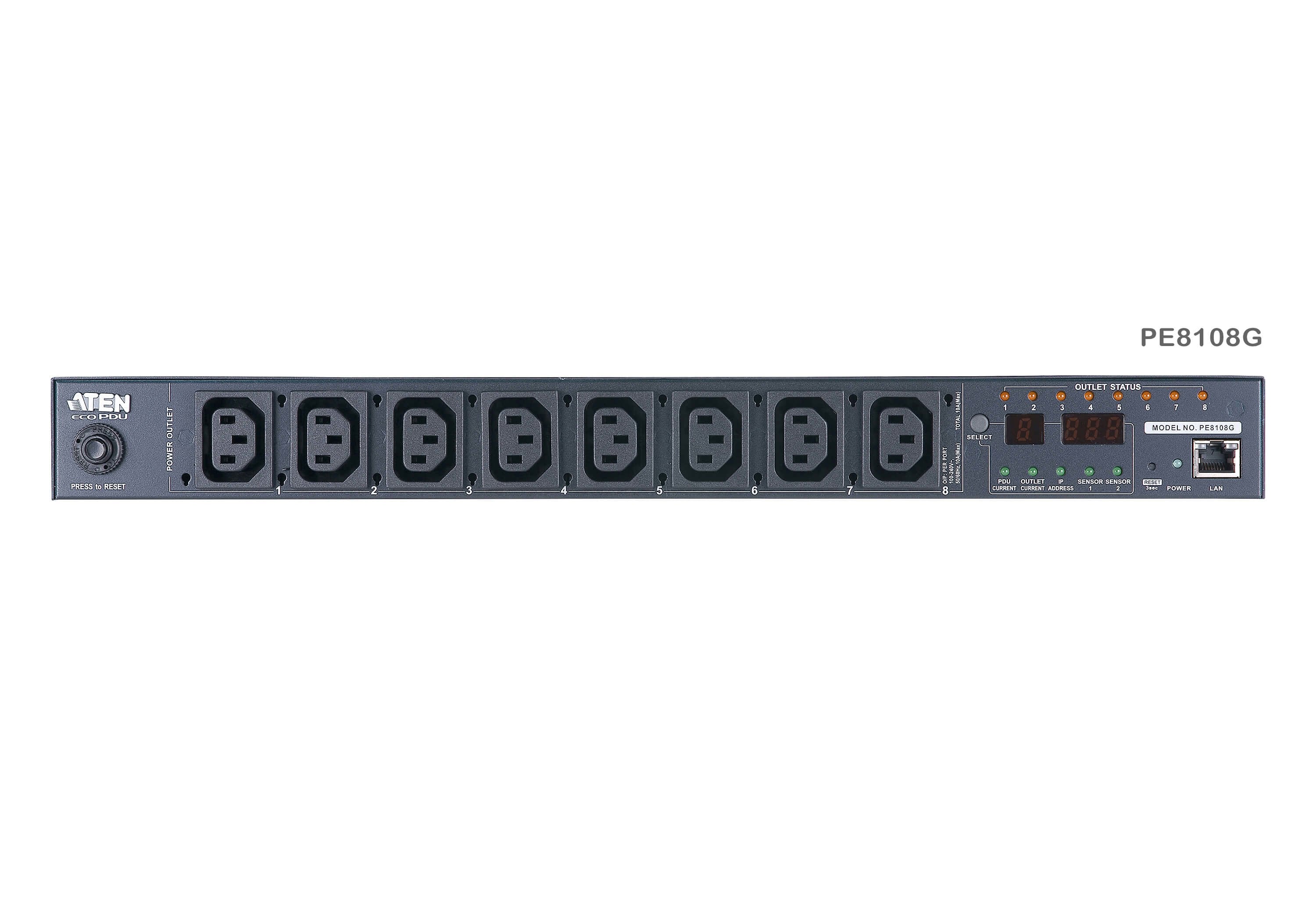 EAN 672792401077 - ATEN PE8108G-ATA-G unidad de distribución de energía (PDU) 8 salidas AC 1U Negro imagen 3