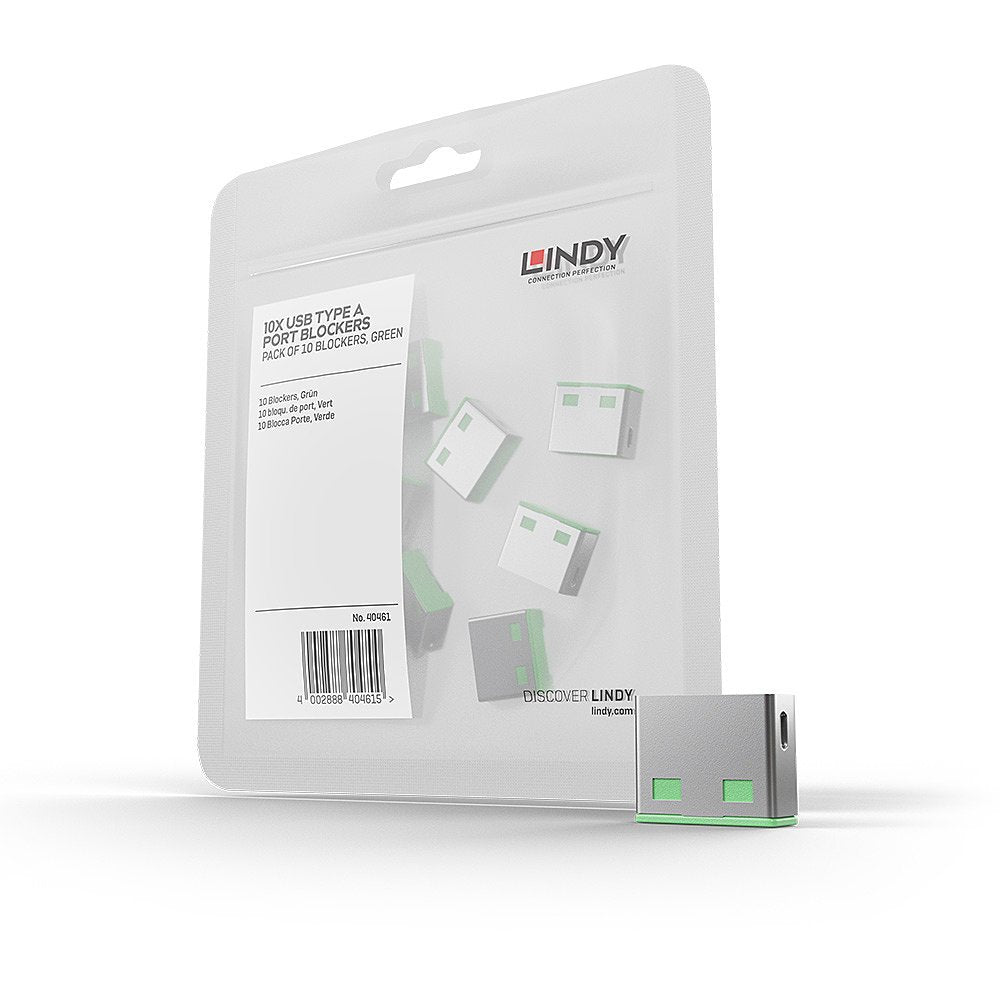 Lindy 40461 Bloqueador De Puerto Usb Tipo A Verde 10 Pieza(S)