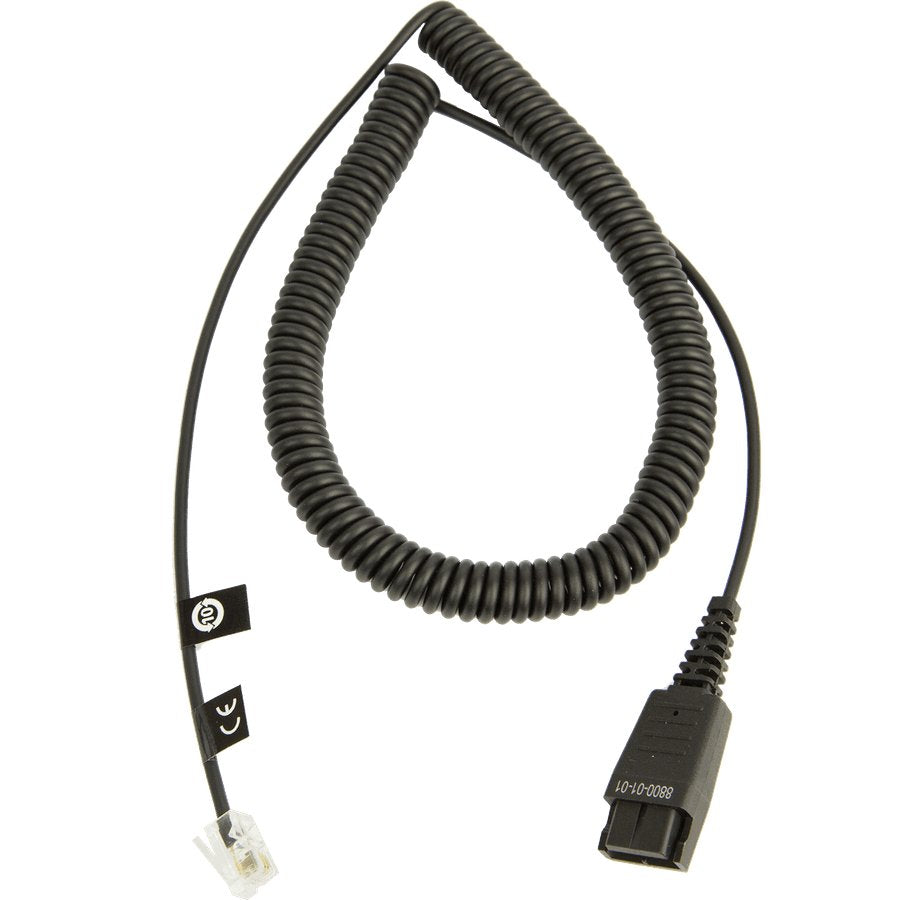 Jabra 8800-01-01 Cable Auricular / Audífono Qd -> Espiral Rj10