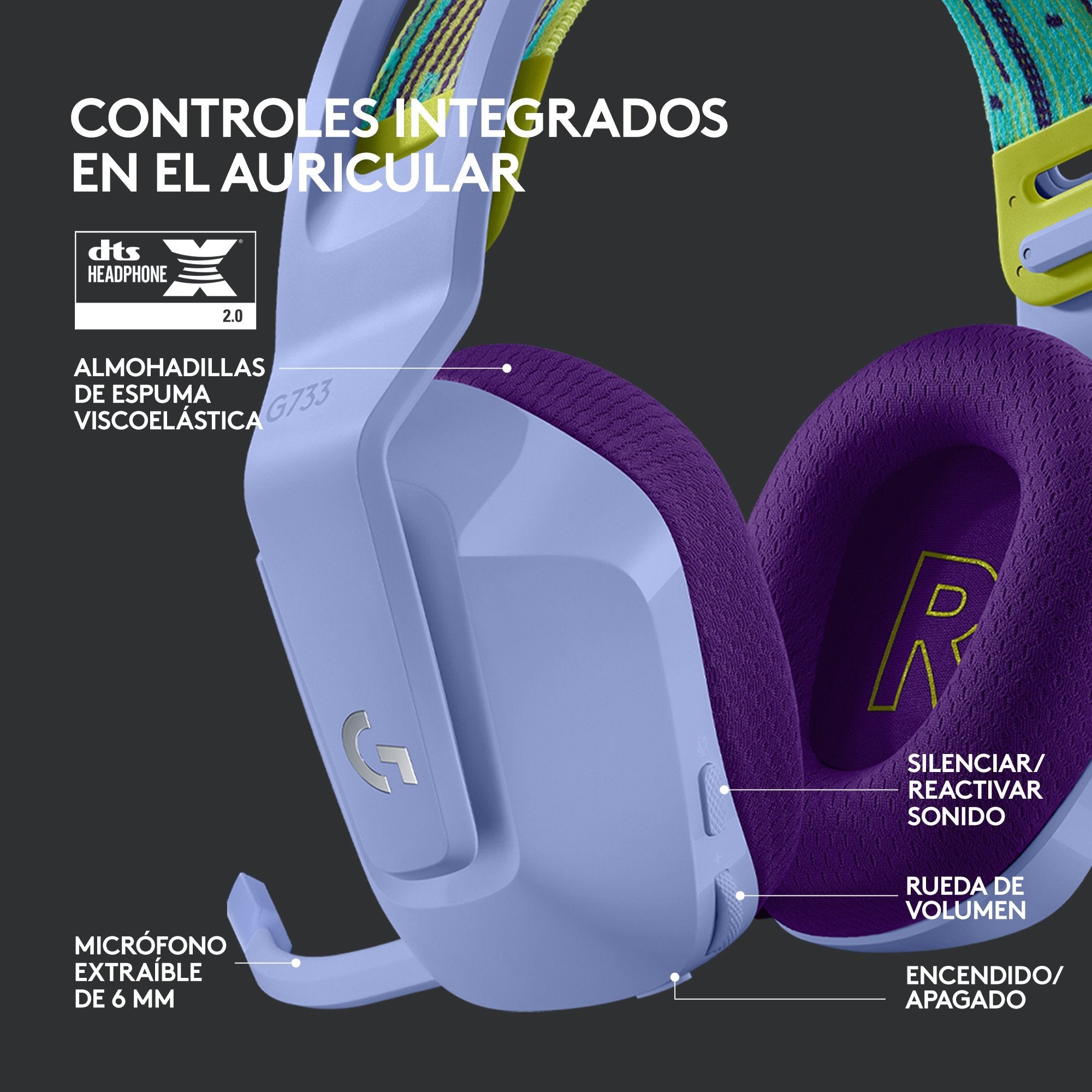 EAN 5099206089549 - Logitech G 981-000890 auricular y casco Auriculares Inalámbrico Diadema Juego Lila imagen 11