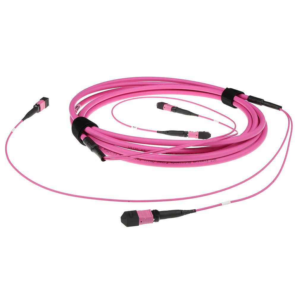100 Meter Multimode 50 125 Om4(Om3) Polarity A Fiber Trunk Cable With 2 Mtp Mpo Female Connectors Each Side