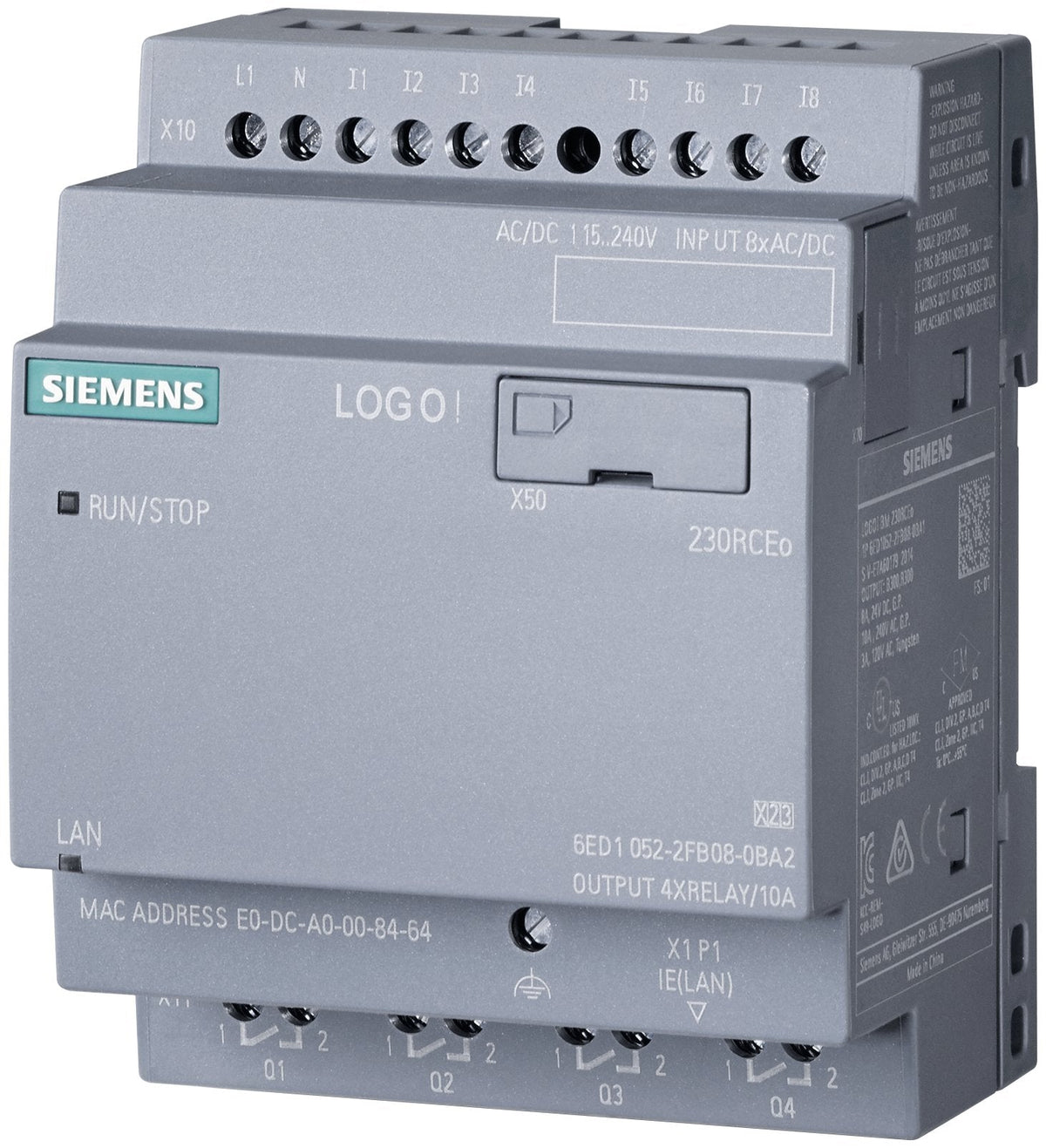 Siemens Siem 6ed1052-2fb08-0ba2 Logo! 230rceo
