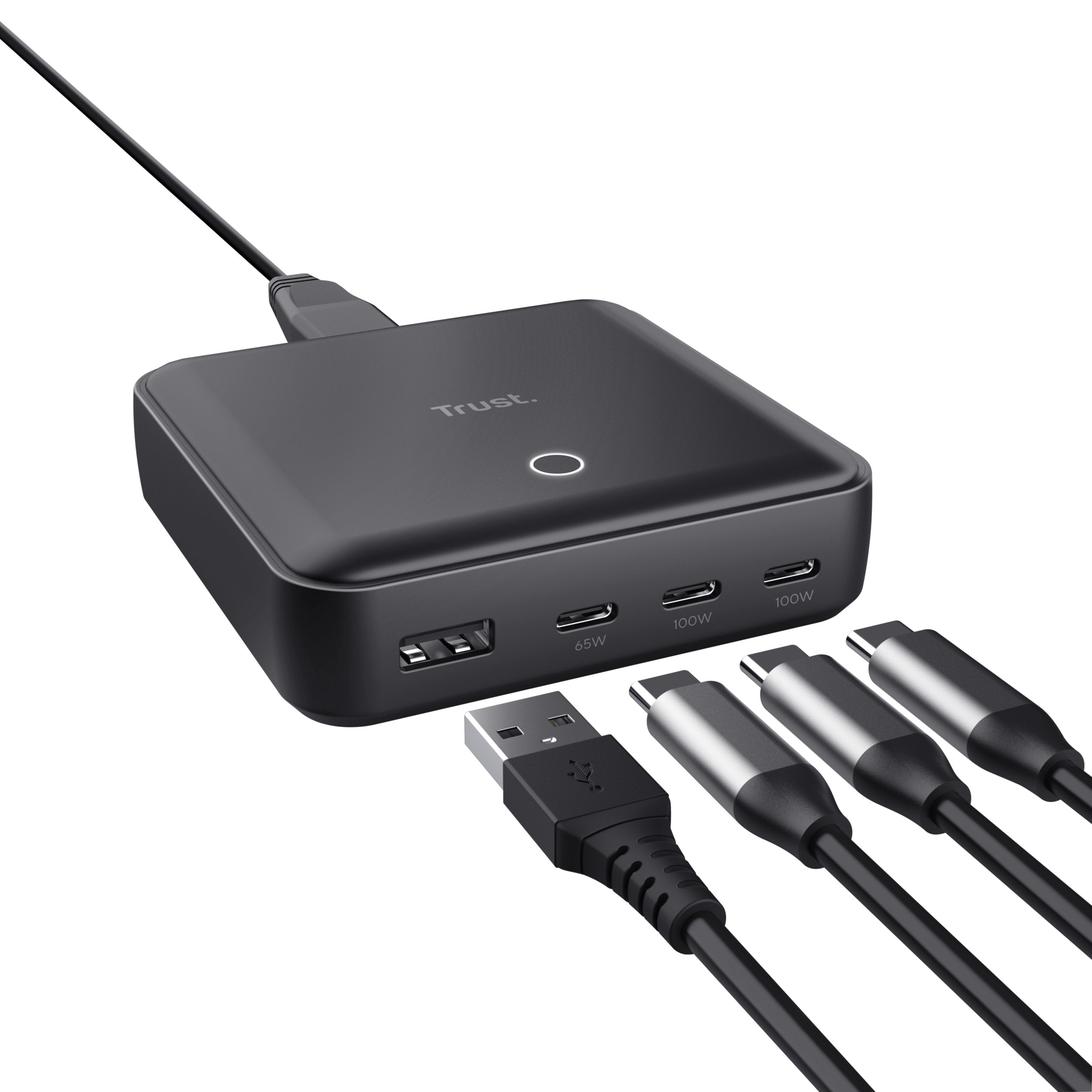 Cargador De Sobremesa Trust 25242 100w 3xusb-C 1xusb-A Pd 3.0