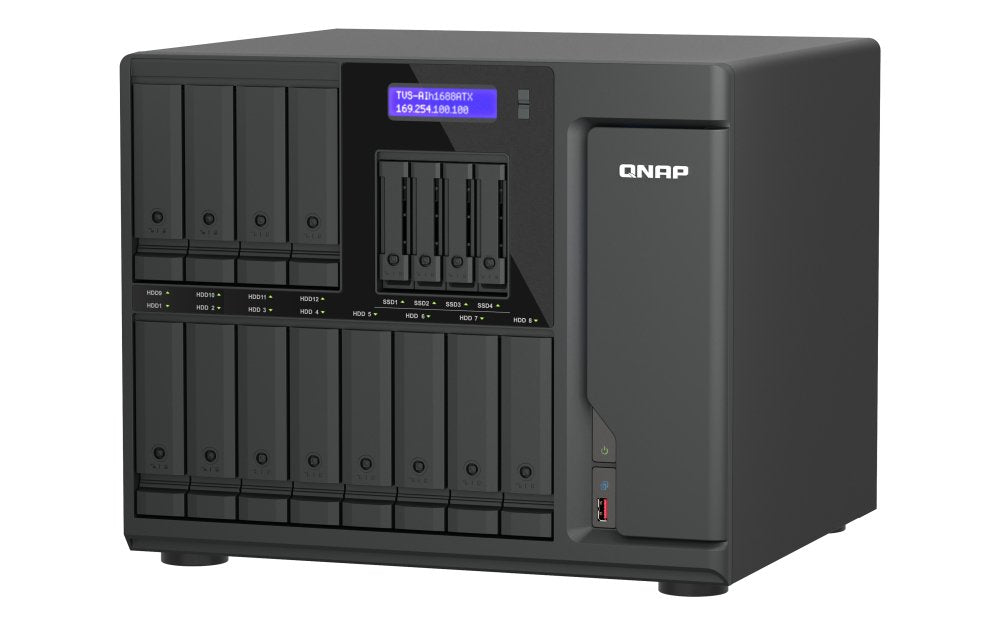 EAN 4711103089811 - QNAP TVS-AIH1688ATX-U7-32G servidor de almacenamiento NAS Torre 32 GB DDR5 0 TB QuTS hero Negro imagen 6