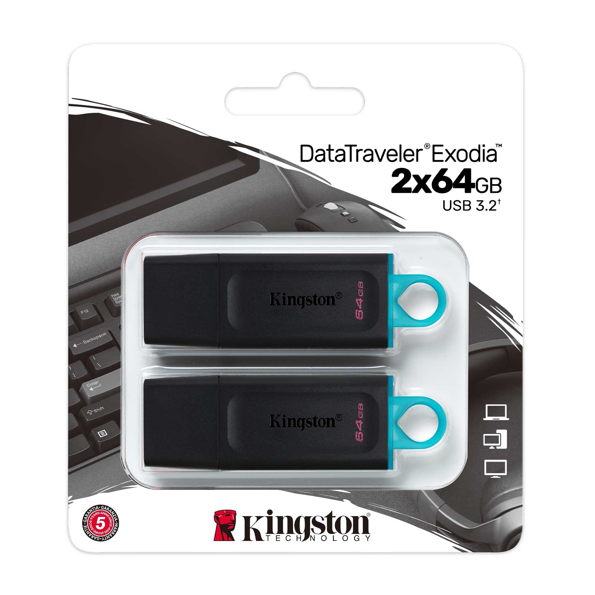 EAN 0740617325560 - Kingston Technology DataTraveler Exodia unidad flash USB 64 GB USB tipo A 3.2 Gen 1 (3.1 Gen 1) Negro, Tu imagen 6
