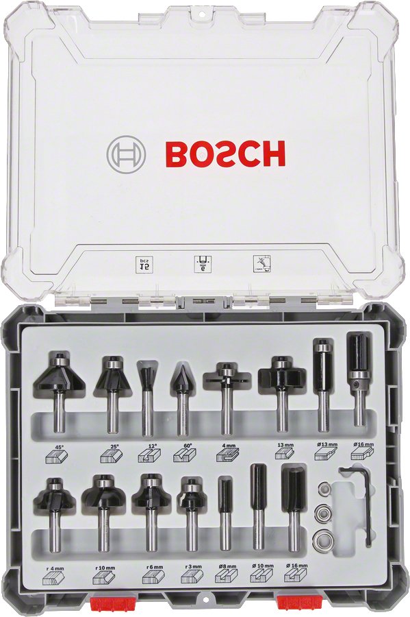 EAN 3165140958028 - Bosch 2 607 017 471 fresa para ruteadora Juego de fresas 15 pieza(s) imagen 1
