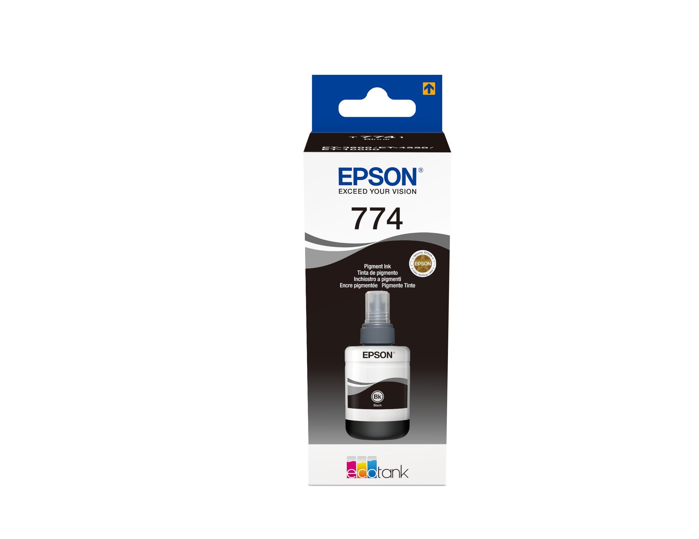 Tinta Original Epson T774,Black Para Epson L1455, L605, L655, Ecotank Et-3600, 4550, L1455, Workforce Et-16500, M100, M105