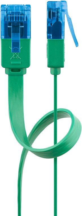 Cat 6a Flat-Patch Cable U/Utp, Green, 0.5 M - Copper