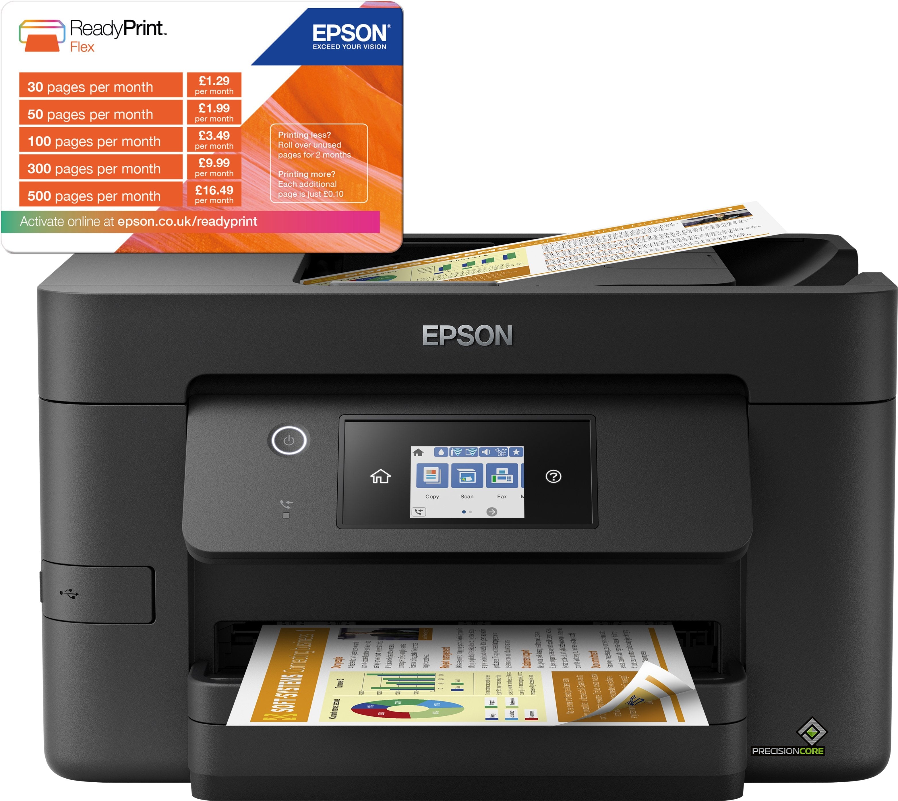 Impresora Epson Workforce Wf-3820dwf Wifi Fax Duplex