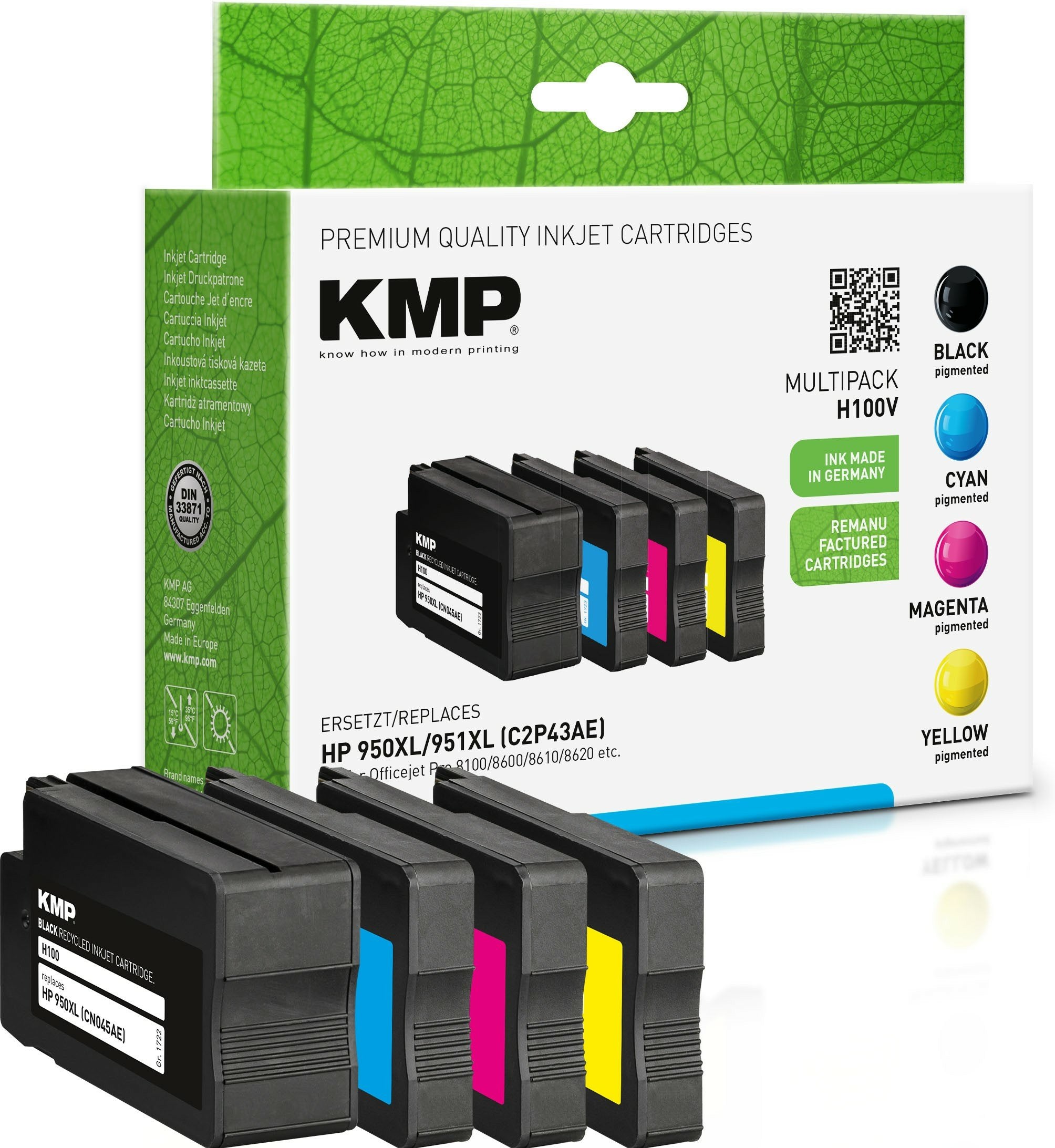 EAN 4011324172270 - KMP H100V cartucho de tinta Negro, Cian, Magenta, Amarillo imagen 1