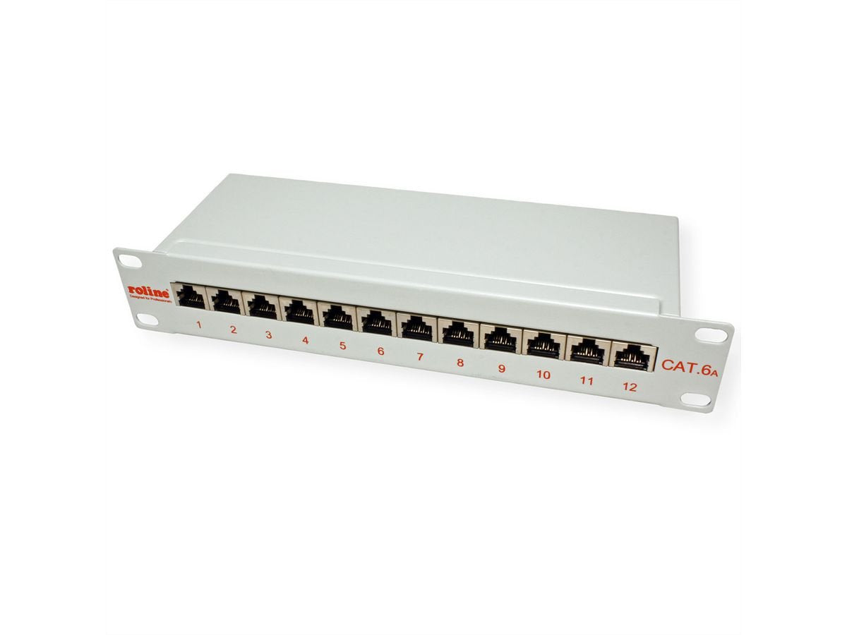 Roline 10-Zoll Patchpanel 12 Ports, Cat.6a (Class Ea), Geschirmt