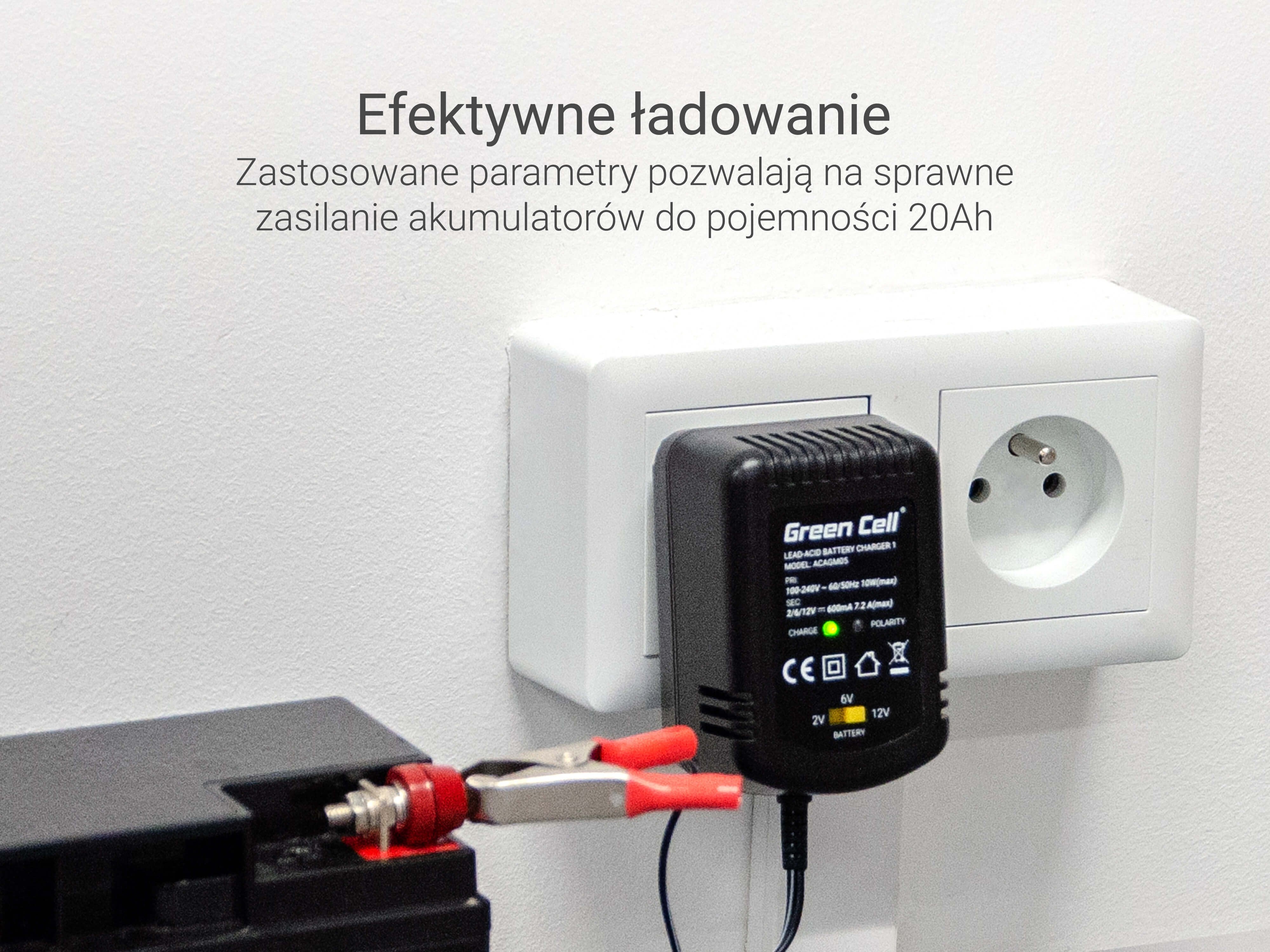 Cargador Green Cell Para Baterias 2v / 6v / 12v (0.6a)