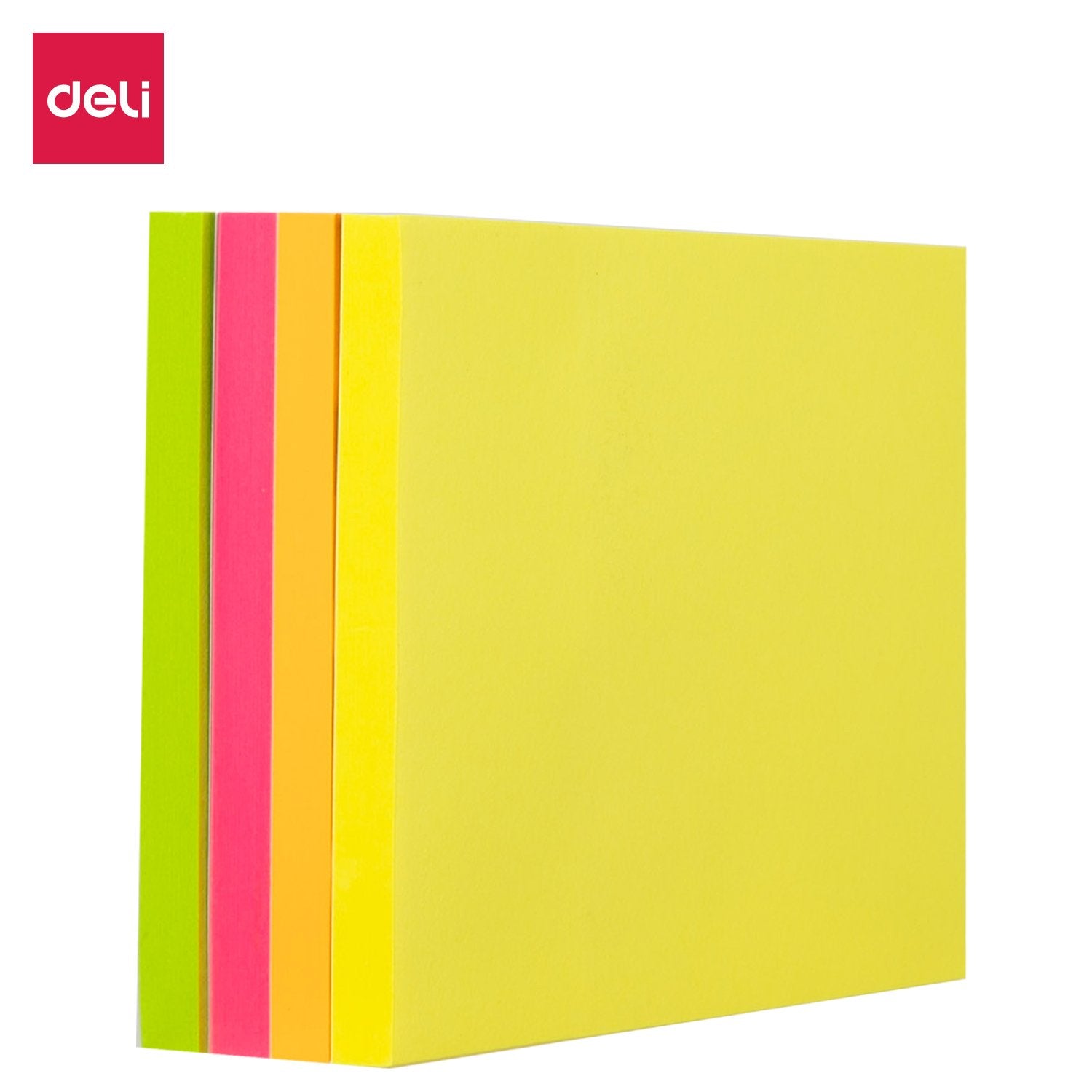 Deli Cubo Notas Adhesivas 4x100h 76x76mm Colores Surtidos Neon