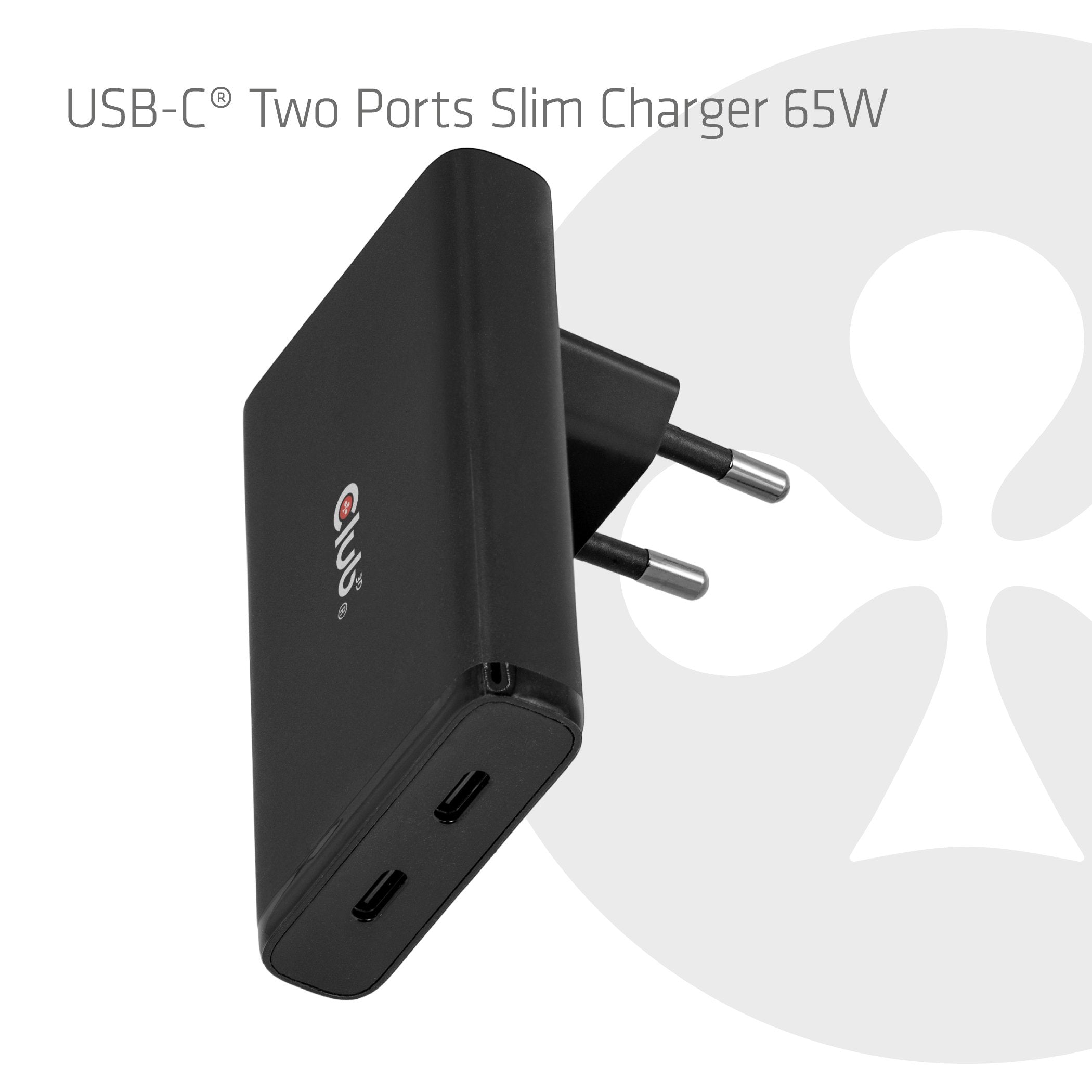 Club3d Cargador 2xusb Tipo C Slim Pd3.1 65w, Gan Retail