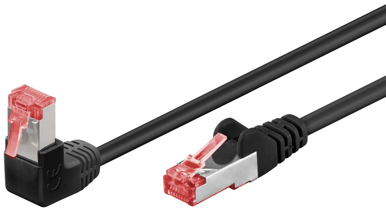 Latiguillo Cat 6, S/Ftp, 2.00 M, Negro, Cu-Lszh 1 X Conector 90º