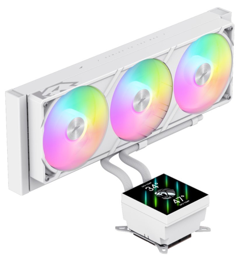 Gamemax Cpu Liquid Cooler Glacier 360 Lcd White