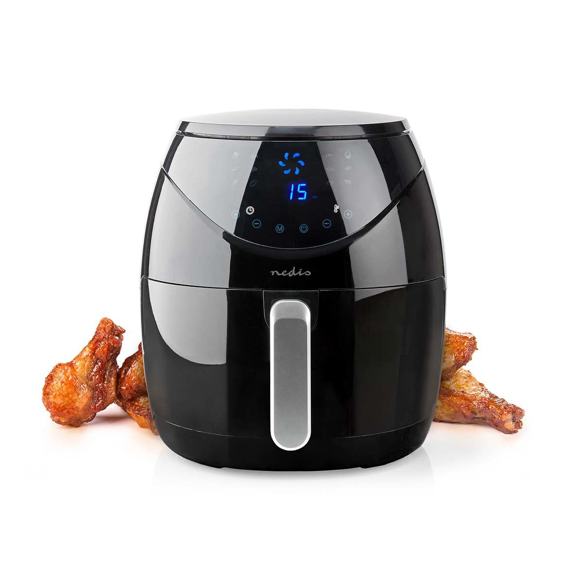EAN 5412810335350 - Nedis KAAF240EBK freidora Sencillo 4,6 L Independiente 1500 W Freidora de aire caliente Negro imagen 15