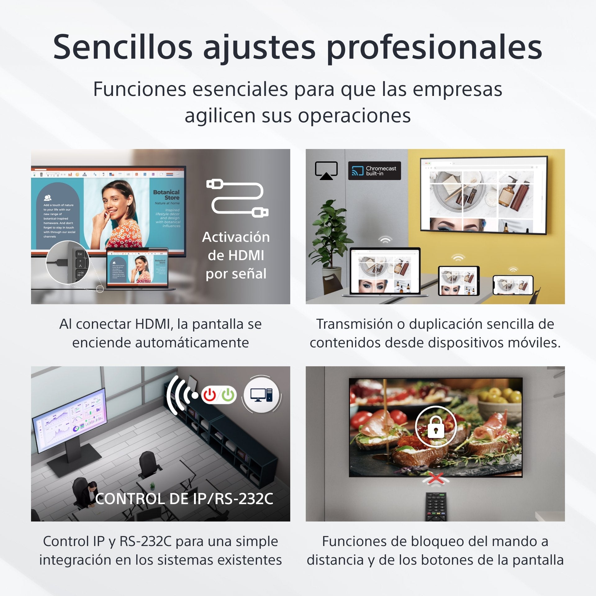 Sony Fw-55ez20l Pantalla Señalización 139,7 Cm (55") Led Wifi 350 Cd / M² 4k Ultra Hd Negro Android 16/7