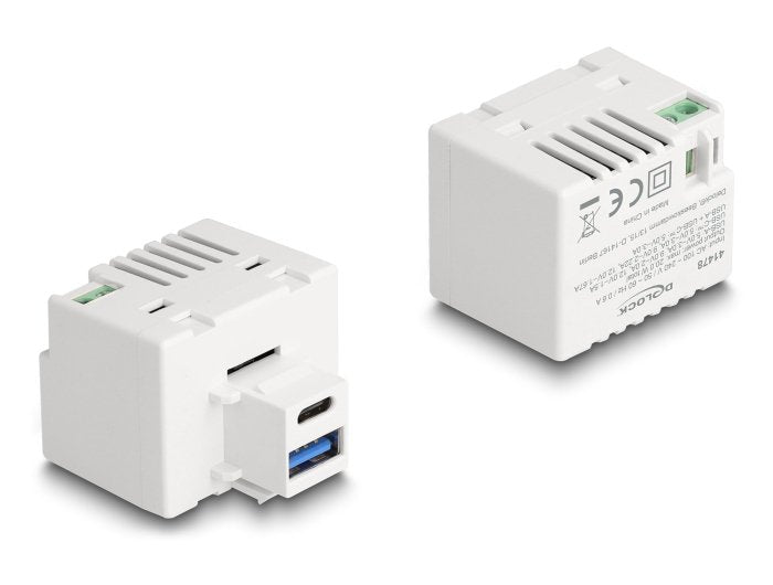 Delock 41478 Módulo Keystone Con Puerto De Carga Usb Tipo-A Y Usb Type-C Pd 20 W Blanco