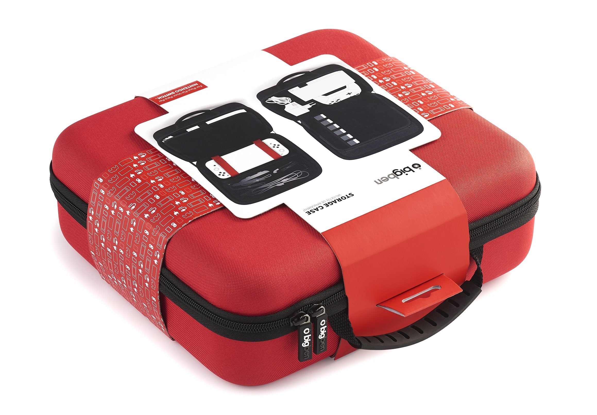 Maletin Nintendo Switch Bigben Storage Case Rojo Rígido / Varios Compartimentos Interiores Switchstorcasered
