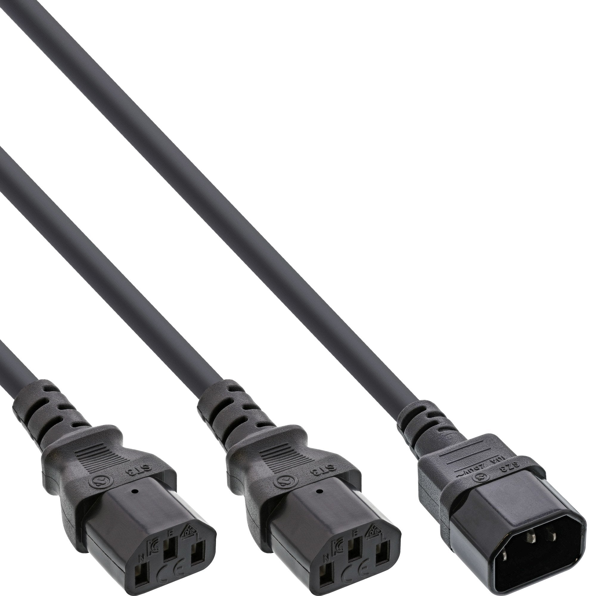 Inline Cable Alimentacion Tipo F 1x Iec-C14 A 2x Iec-C13 1m