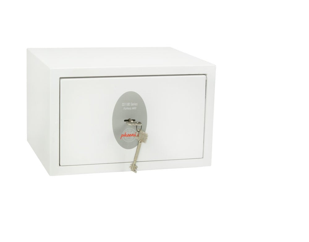 Caja Fuerte De Superficie Phoenix Safe Co. Fortress Ii Ss1181k 8 L Acero Blanco