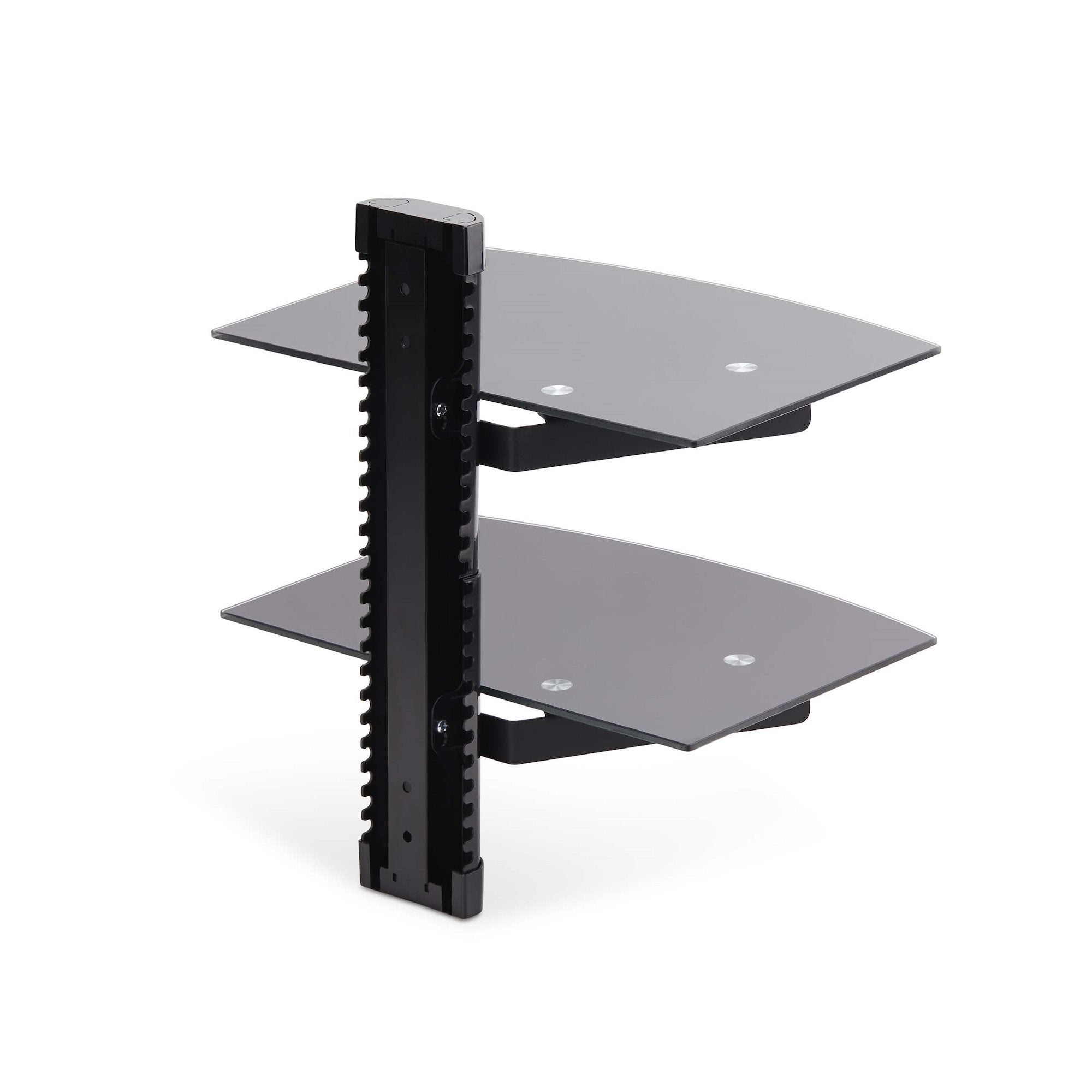 Startech.Com Dual Floating Wall-Mounted Av Shelves, Adjustable Height Shelf For Under Tv, Organize A/V Equipment On Blac