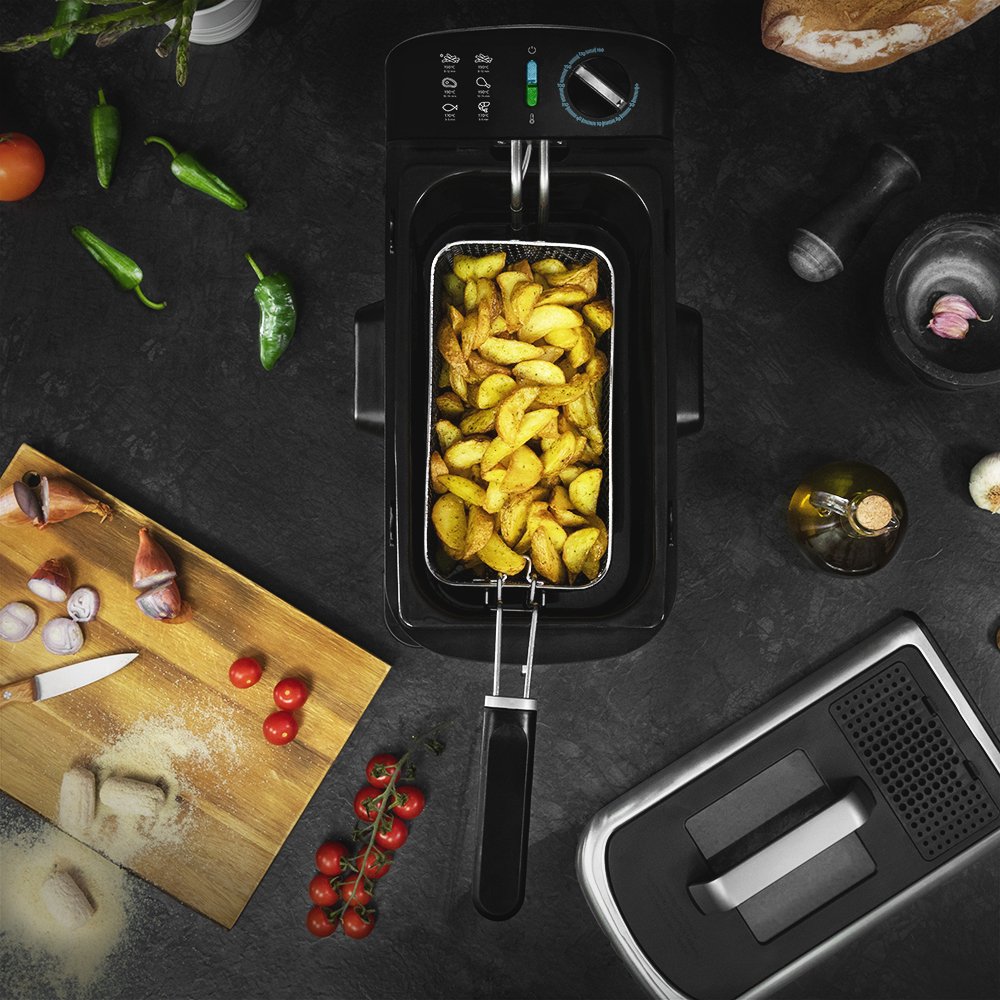 EAN 8435484030779 - Cecotec CleanFry Infinity 3000 ProFilter Sencillo 3 L 2400 W Freidora Negro, Acero inoxidable imagen 4