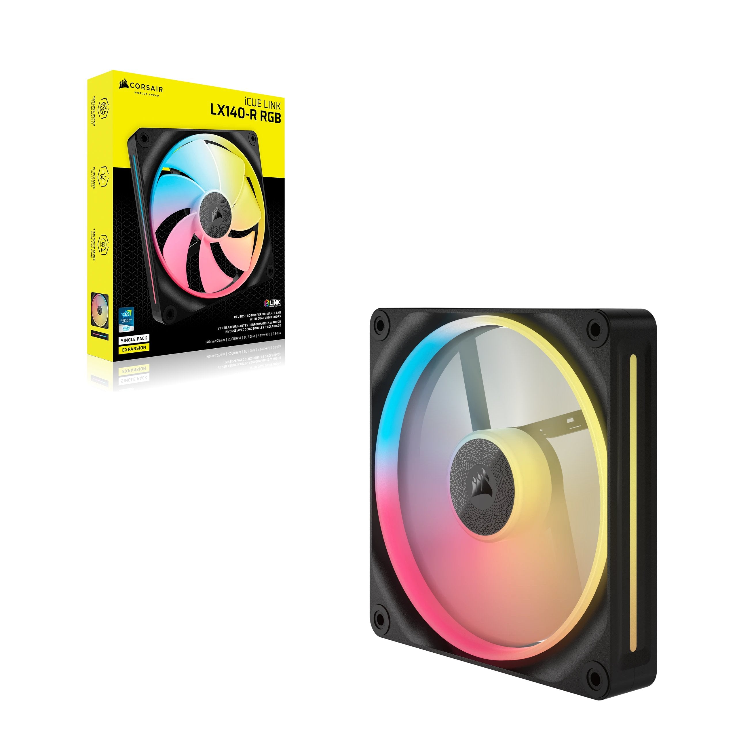 EAN 0840006688709 - Corsair iCUE LINK LX140-R RGB Carcasa del ordenador Ventilador 14 cm Negro 1 pieza(s) imagen 3