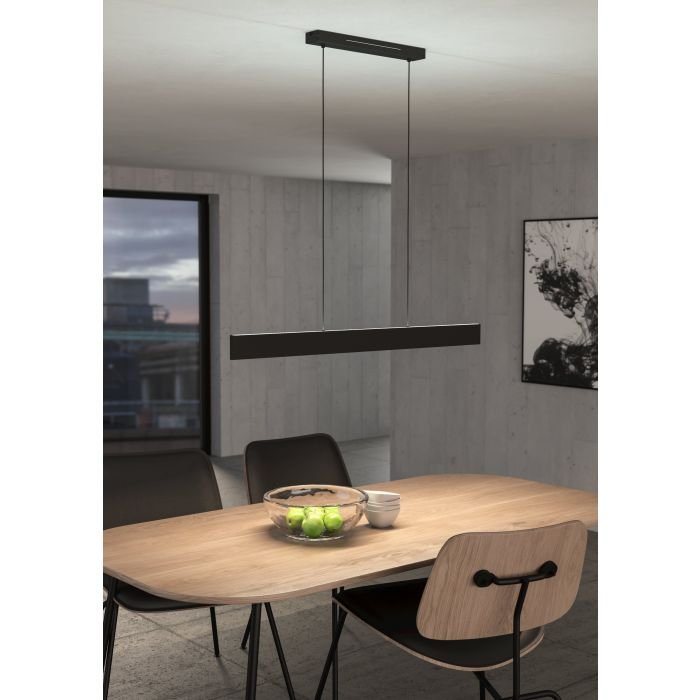 Ceiling Led Lamp Eglo Andreas, 2x19w, Rgb, 4320lm, Black, 117 X 7 X 110 Cm