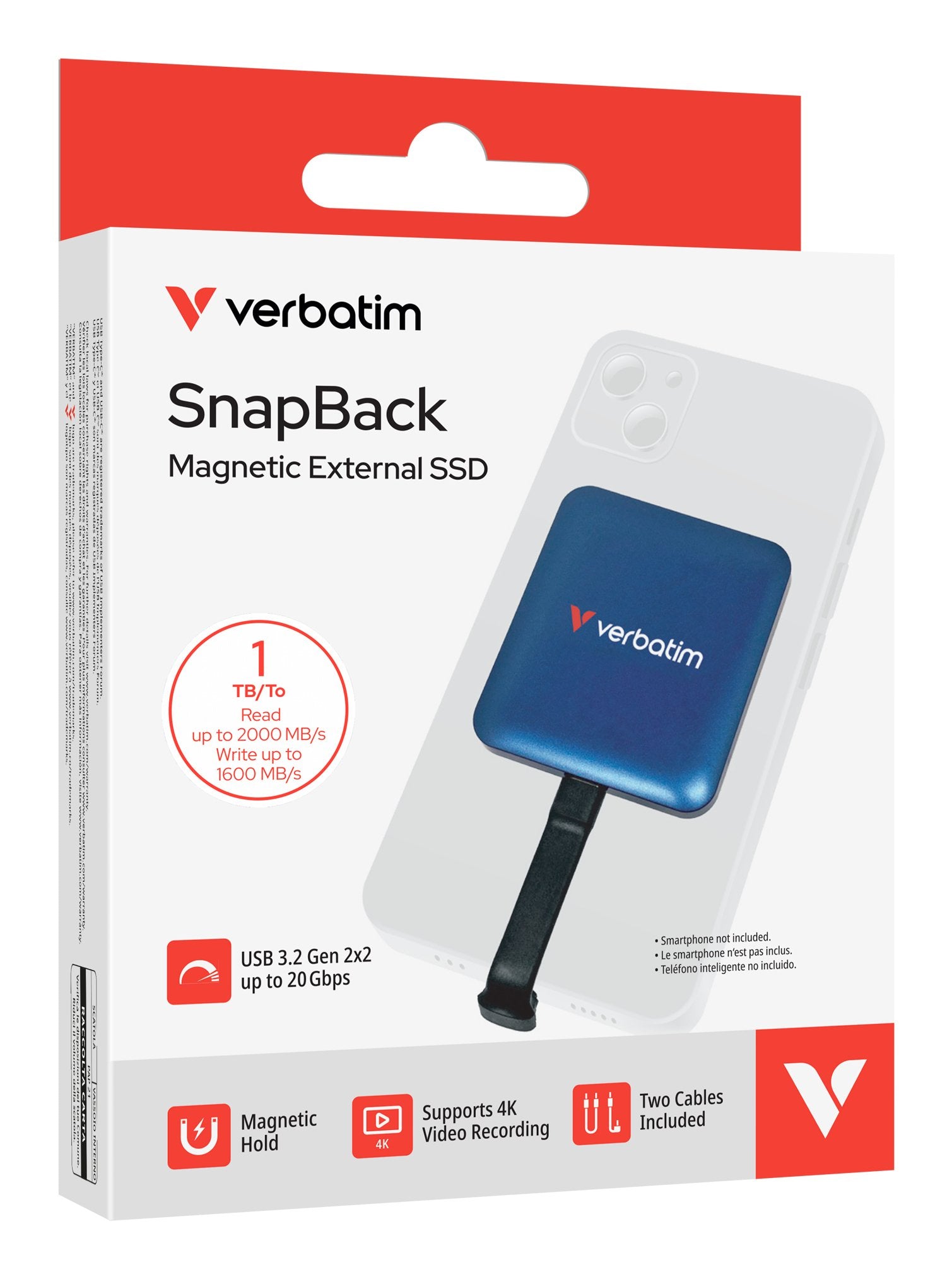 EAN 23942320753 - Verbatim SnapBack SSD 1 TB USB Tipo C USB 3.2 Gen 2x2 Azul imagen 4