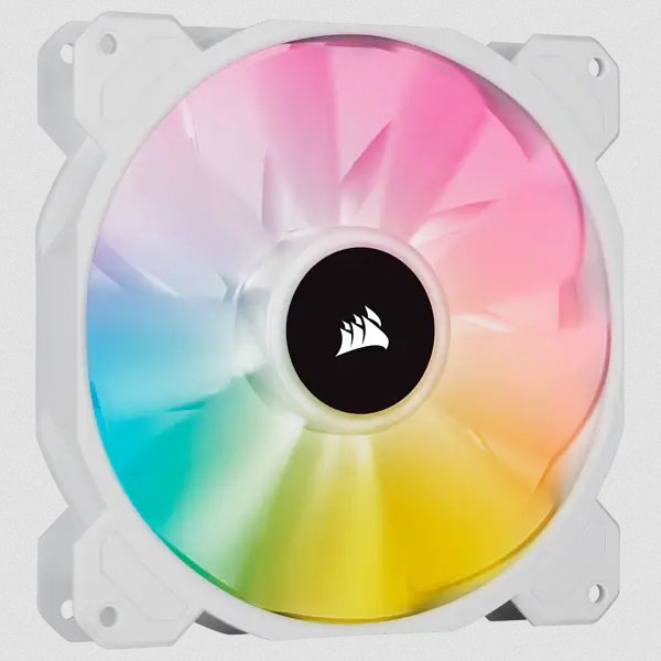 Ventilador Led Corsair Sp140 Rgb Elite Blanco De 140 Mm Rgb Con Paquete Doble Airguide