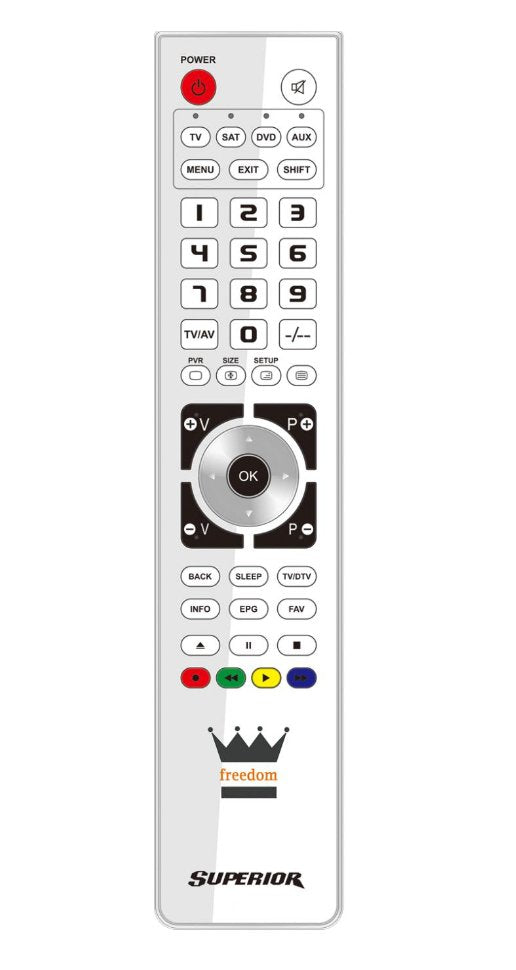 Superior Electronics Freedom Micro-Usb Mando A Distancia Dvd/Blu-Ray, Media Player, Proyector, Sat, Altavoz Para Barra De Sonido, Tv Botones