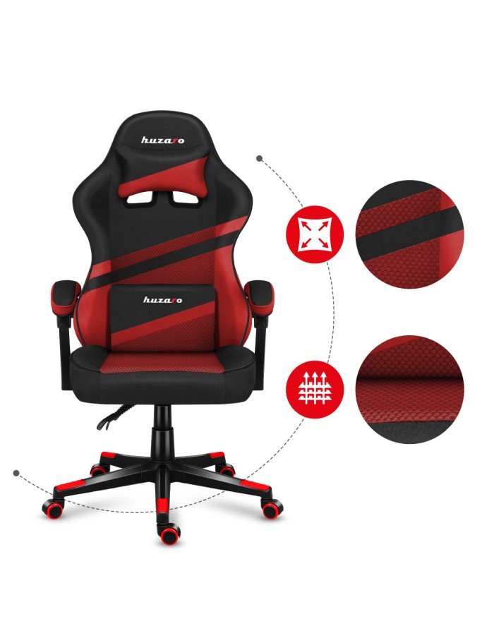 EAN 5903796013146 - Huzaro FORCE 4.4 Silla para videojuegos de PC Asiento (de seguridad) de butaca Negro, Rojo imagen 8
