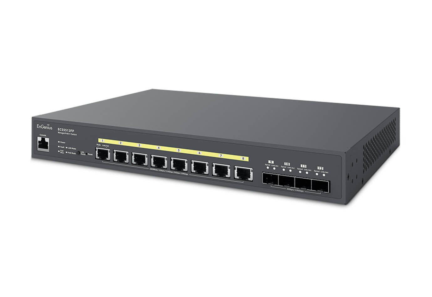 EAN 4711488350988 - EnGenius ECS5512FP switch Gestionado L2+ 10G Ethernet (100/1000/10000) Energía sobre Ethernet (PoE) Negro imagen 4