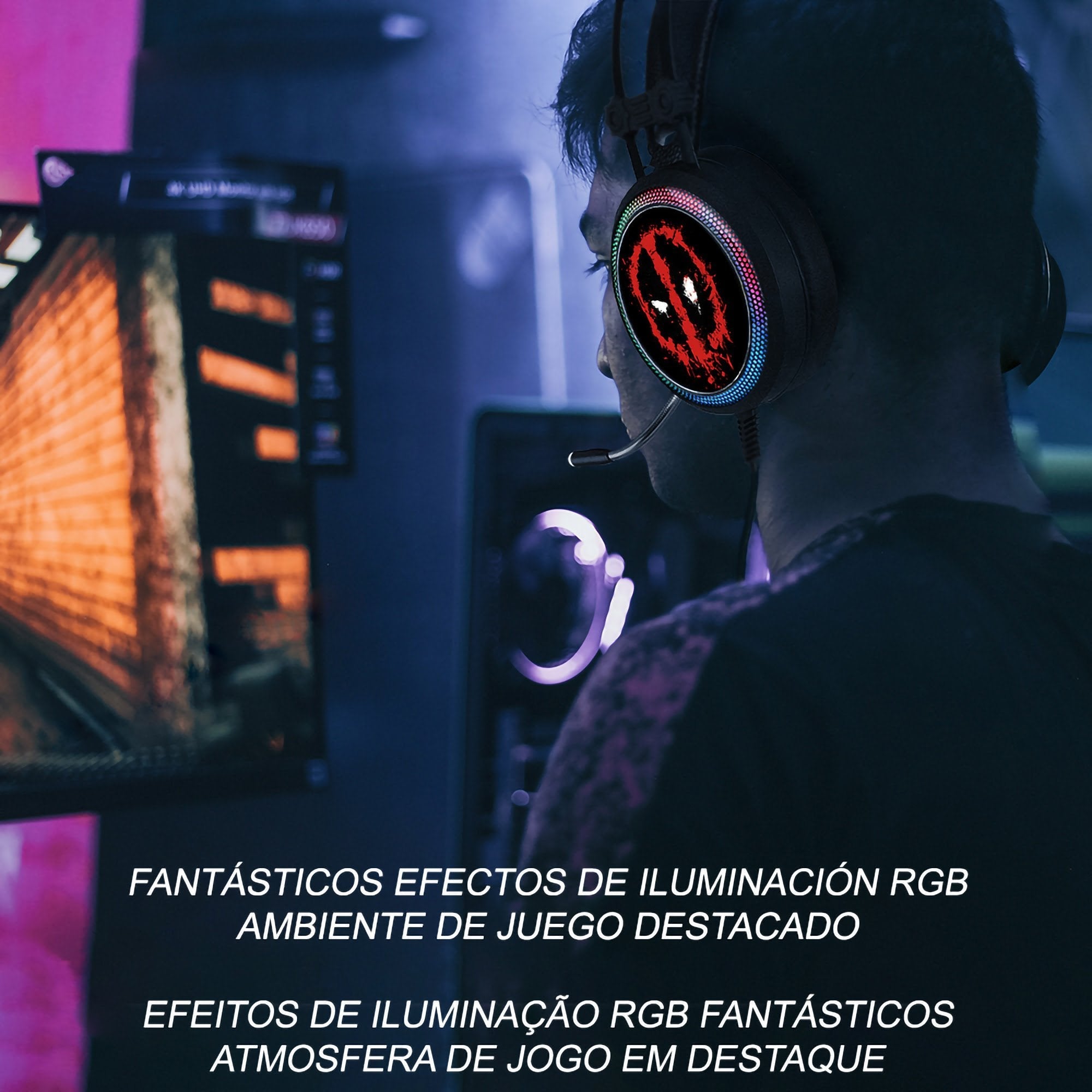 Auricular Gaming Deadpoool Negro Sonido Virtual 7.1/ Jack3.5mm/ Cable 2.2m