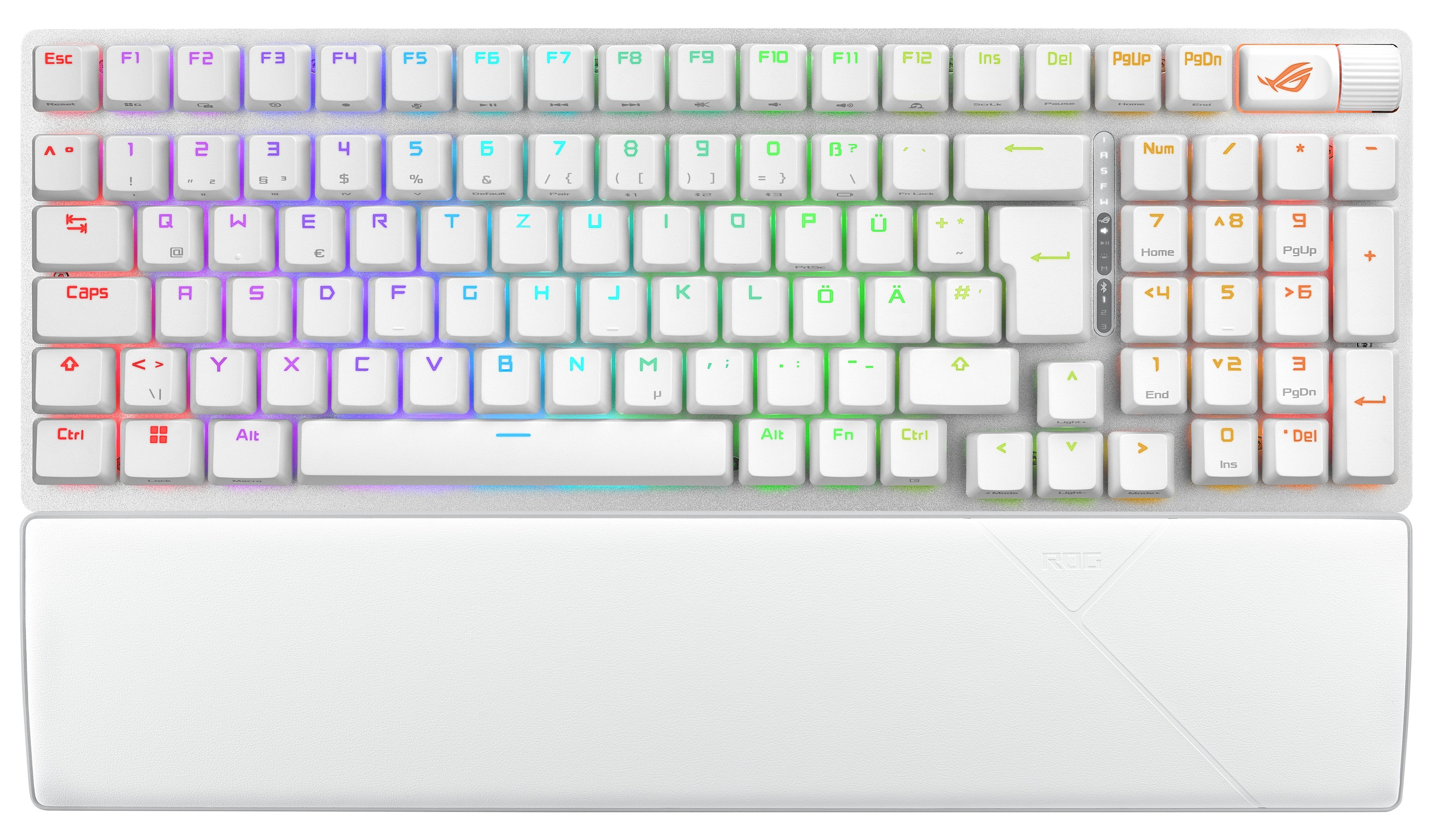 Teclado Alemán Asus Rog Strix Scope Ii 96 Wireless Usb + Rf Wireless + Bluetooth Qwertz Blanco