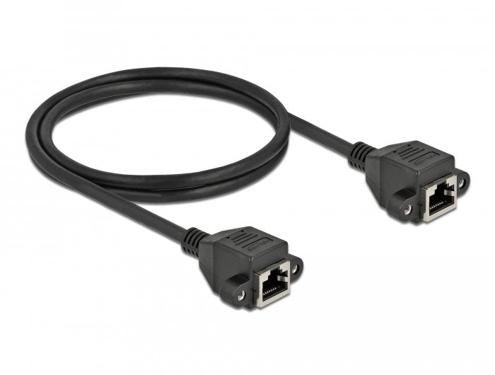 Delock Netzwerk Verlängerungscable S Ftp Rj45 Buchse Zu Rj45 Buchse Cat.6a 1 M Schwarz