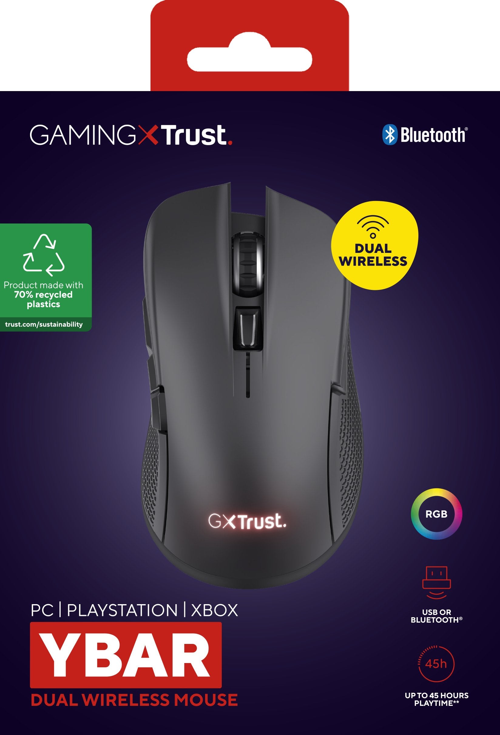 EAN 8713439253306 - Trust GXT 931 Ybar ratón Juego mano derecha Bluetooth Laser 7200 DPI imagen 8