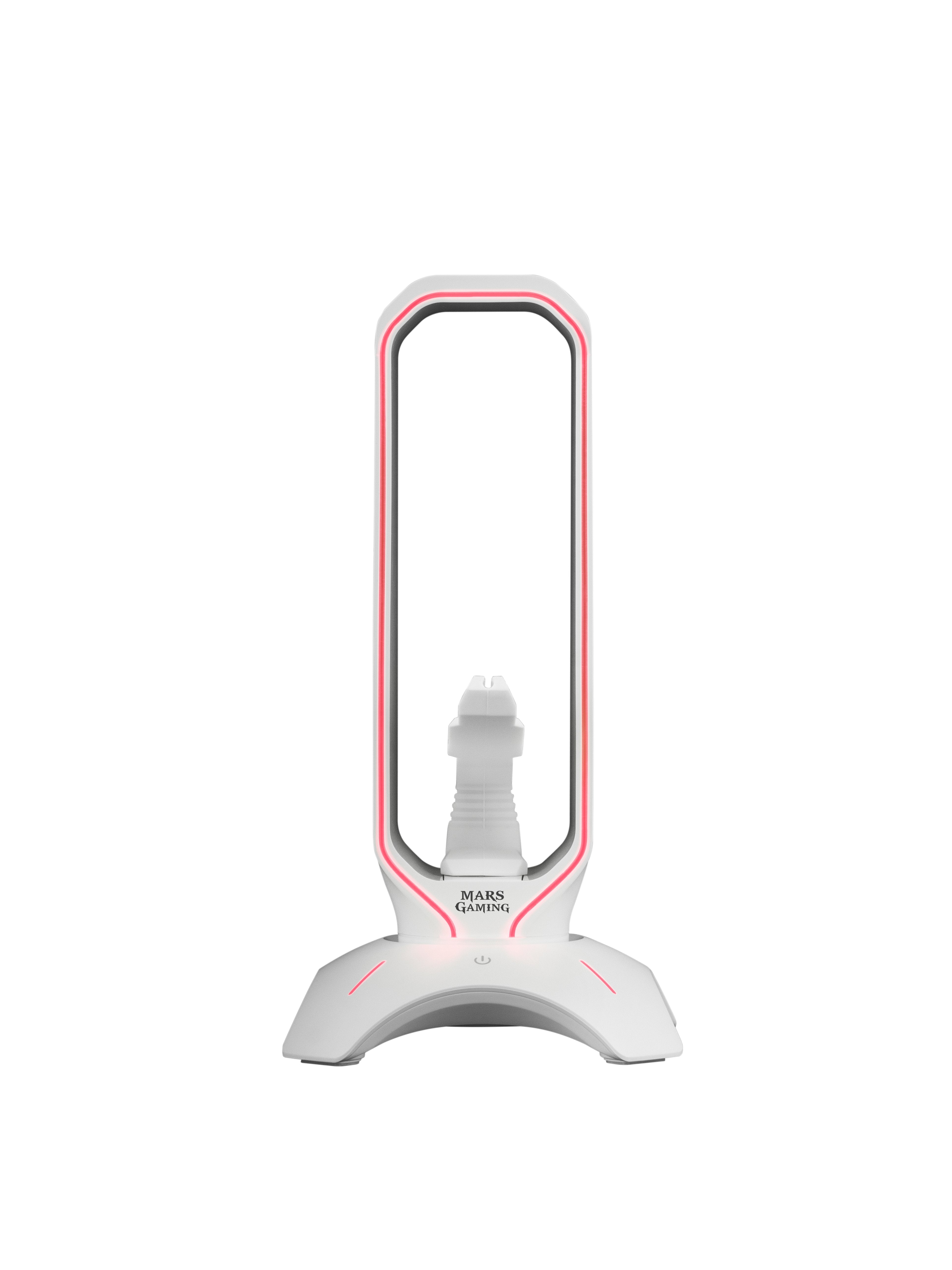 Soporte 3 En 1 Mars Gaming Mhhprow White Soporte Auriculares+Bungee Raton+Hub Usb 2*Usb 3.0 Iluminado 7 Colores+Efecto Rgb Cable 1.5m