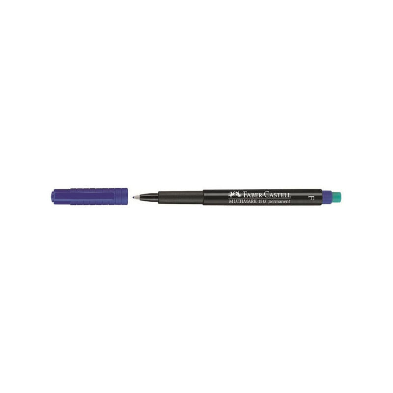 Faber Castell Rotulador Permanente Multimark 1513 Punta Fina Azul -10 Unidades-