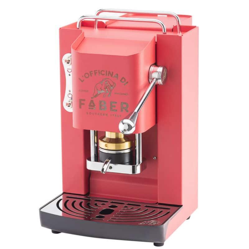 Faber Pro Deluxe Ese Pad Espressomaschine Coral Rosa & Chrom
