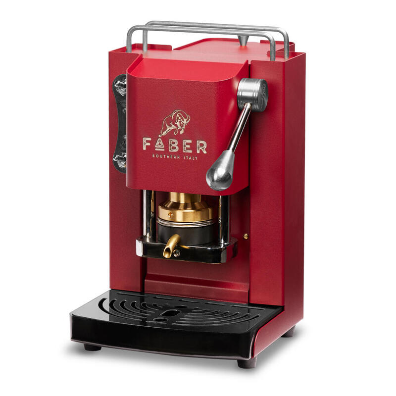 Faber Pro Mini Deluxe Ese Pad Espressomaschine Cherry Rojo Chrom