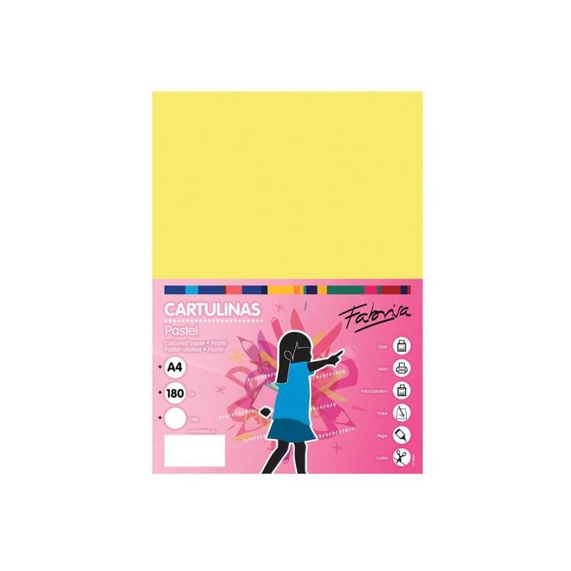 Fabrisa Pack De 50 Cartulina Fabrisa 180gr A4 Amarillo